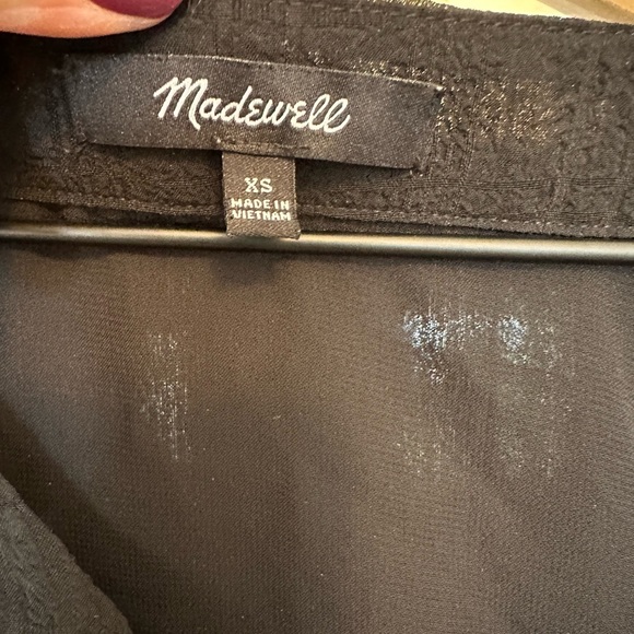 Madewell Black V-Neck/Button Top XS - Picture 3 of 6
